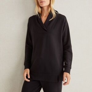 Haven Well Within Shawl Collar Top Sweatshirt Tercel Ultra Cozy Black XL New